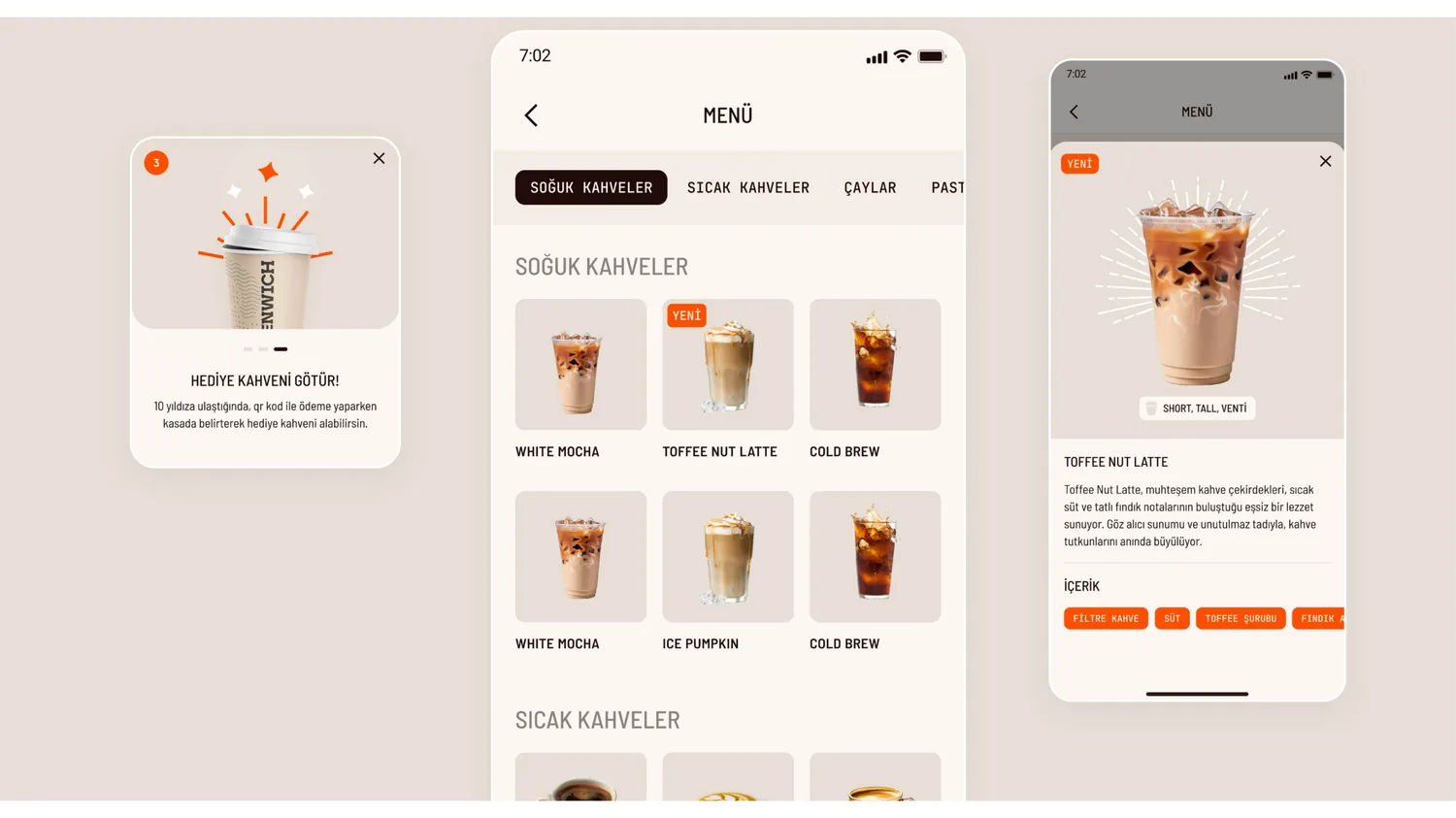 Beanport menü tasarım konsepti